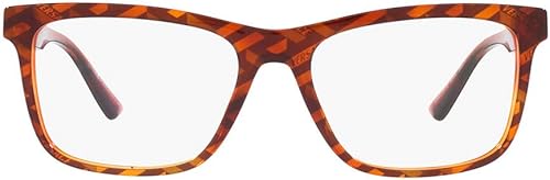 Versace VE 3319 5354 Havana Monogram Print - Anteojos cuadrados de plástico (2.087 in), Estampado De Monograma De La Habana