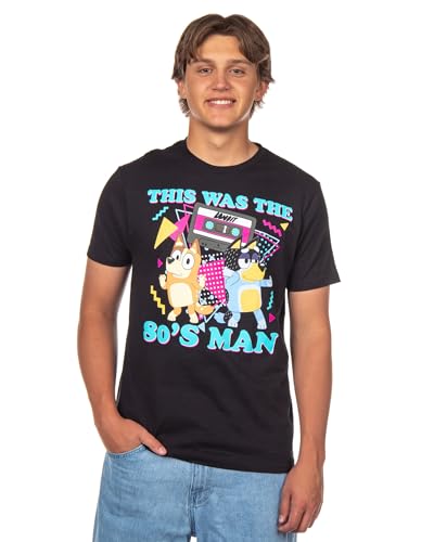 Bluey Men's T-Shirt This was The 80's Man Neo-Pop Design Adult Short Sleeve Crewneck T-Shirt