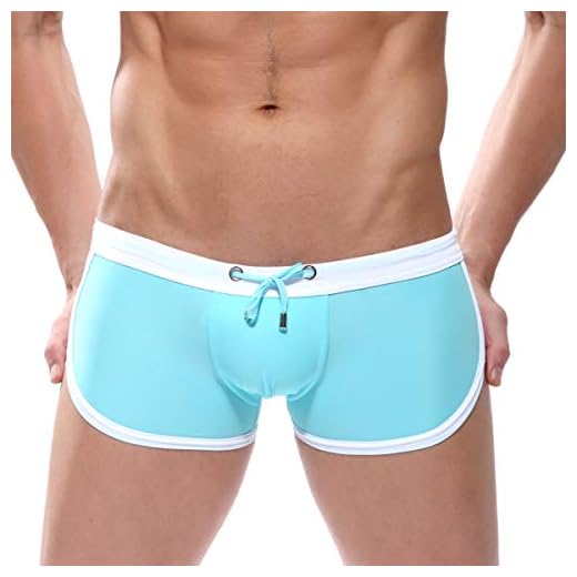CaveHero Quick Dry Mens Swim Trunks Nylon Beach Swim Briefs with Inter-Lining (White, Medium)
