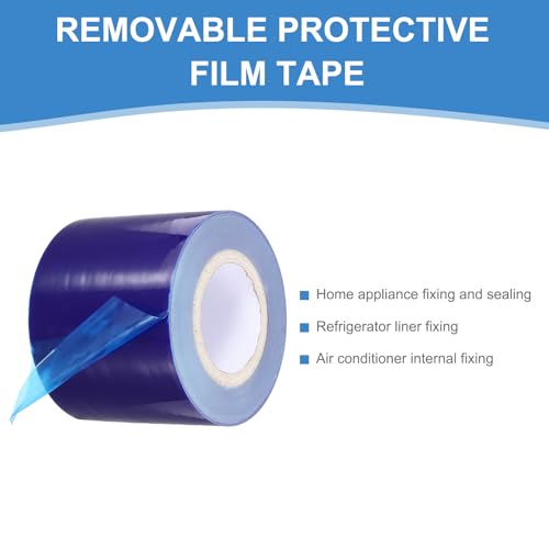 Image of PATIKIL Removable Protective Film Tape, 5 Inch x 656 ft PE Surface Protective Scratch Film Tape Roll for Furniture Electrical Appliances Plastic Hardware Medium Stickiness Blue