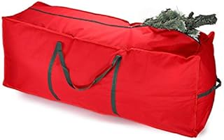 Vinsani® Christmas Xmas Tree Decoration Lights Presents Gift Zip Up Sack Fabric Storage Bag Waterproof Décor Accesories Organiser (108 x 30 x 30 cm) - Red