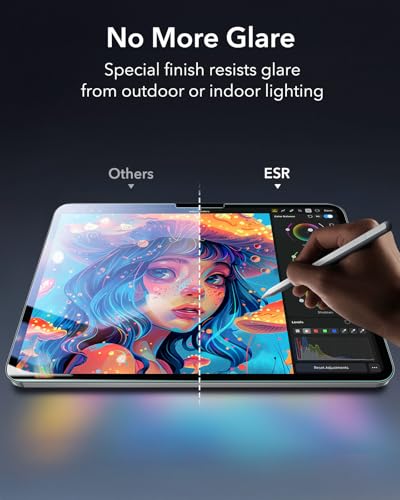 ESR 2 Pack Paper-Feel Armorite Screen Protectors for iPad Pro 11 Inch (M5/M4) 2025/2024, Write and Draw Like on Paper, 9H Tempered Glass Film with Ultra Fit Tray, Military Grade, Apple Pencil Support - Image 7
