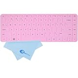 LeenCore Ultra thin Silicone Laptop Keyboard Cover Skin Protector for HP 2000, CQ43 CQ57 CQ58 G6-1xxx series, G6T-1xxx series, G6S-1xxx series, G6z-1xxx series, G4, DM4-3xxx series, DV4-4xxx series, DV4-5xxx series, ENVY 15-3xxx series, ENVY Sleekbook 4t-1xxx series, ENVY Sleekbook 6t-1xxx series US Layout + 1x Microfiber Cleaning Cloth from LeenCore (Light Pink)