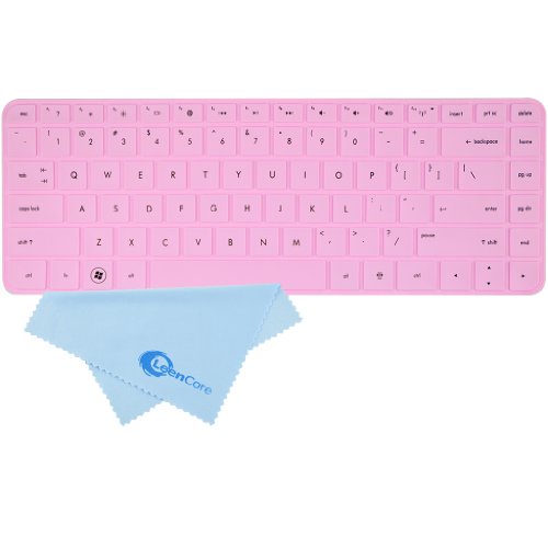 LeenCore Ultra thin Silicone Laptop Keyboard Cover Skin Protector for HP 2000, CQ43 CQ57 CQ58 G6-1xxx series, G6T-1xxx series, G6S-1xxx series, G6z-1xxx series, G4, DM4-3xxx series, DV4-4xxx series, DV4-5xxx series, ENVY 15-3xxx series, ENVY Sleekbook 4t-1xxx series, ENVY Sleekbook 6t-1xxx series US Layout + 1x Microfiber Cleaning Cloth from LeenCore (Light Pink)
