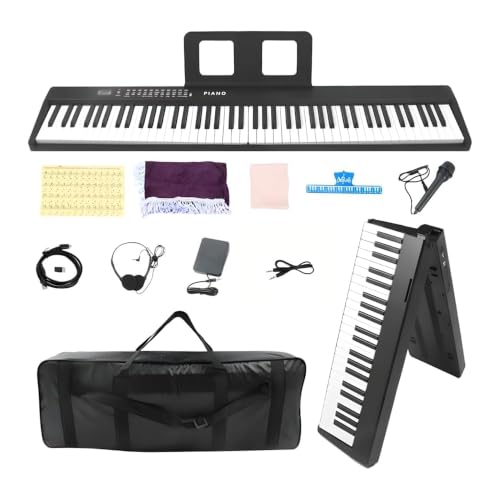 電子ピアノ 88鍵盤 折り畳み コンパクト 軽量 MIDI対応 ブラック Amazon | HZDMJ 電子ピアノ 88鍵盤 折り畳み式 電子 ピアノ 充電型