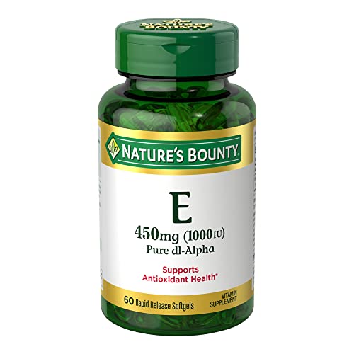 Nature’s Bounty Vitamin E 1000 IU Softgels, 60 Count