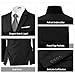 WEEN CHARM Suits for Men,3 Piece Slim Fit Suit Set with 2-Button Blazer,Vest,Pants,Tuxedo for Wedding,Prom,Party,Business Black