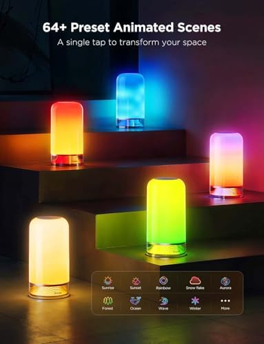 RGBIC Smart Table Lamp 2, Touch Bedside Small Table