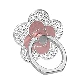 Cavdycidy Cell Phone Ring Holder Stand Metal Flower Finger Grip with Crystal Stone 360° Rotation 181
