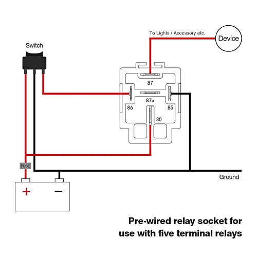 Relais de voiture 12V 30A de haute qualité avec faisceau de câbles robuste - 12 pièces - 3