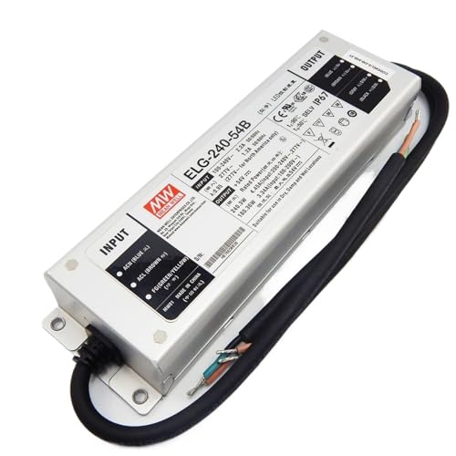 Pilote LED dimmable IP67 Mean Well ELG-240-54B avec sortie stable de 4.45A 54V