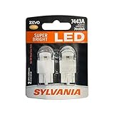 SYLVANIA - 7443 T20 ZEVO LED Amber Bulb - Bright LED Bulb, Ideal for Park and Turn Signals (Contains 2 Bulbs)