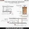 Rev-A-Shelf 2-Tier Kitchen Cabinet Pullout 11.75 Cabinet Organizer for Pots, Pans, and Lid Cookware, Adjustable Heavy Duty Wire, Chrome, 5CW2-1222-CR