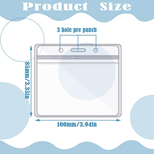 150 Pieces Id Card Name Badge Holder Clear Plastic Horizontal Name Badge Id Card Holders Transparent Pvc Card Sleeve Pouch For Office School Card Travel Waterproof (3.35 X 3.94 Inch) #TOP1