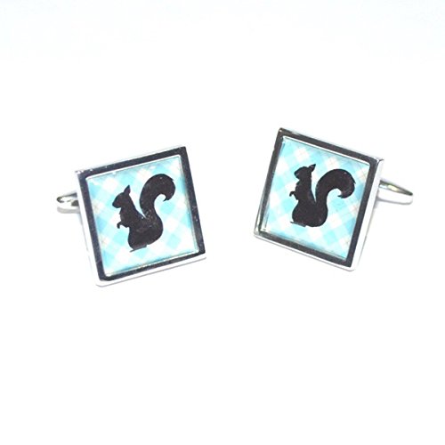 Mancuernillas para hombre diseño Ardilla Tartán miniatura 1