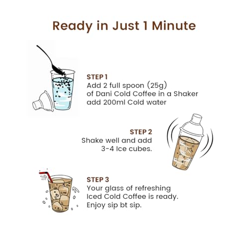 Image of Dani Cold Coffee | Instant Chilled Cold Coffee Mix | Preservative Free Refreshing Beverage | No Artificial Additives | Quick Easy Ready In Minutes Anytime Enjoy Smooth Rich Cafe Style Taste Daily Now