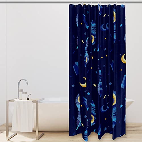 Rideau de douche imperméable de qualité supérieure motif paon bleu