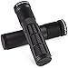 MARQUE Race Mountain Bike Handlebar Grips - Single Lock-On Ring Collar MTB and BMX Bicycle Handle Bar with Non-Slip Grip, Knurly Gritty Pattern and Half Waffle Pattern (Black)