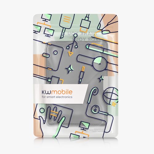 kwmobile Hülle kompatibel mit Kobo Aura Edition 2 Hülle - Kunstleder Case - eReader Schutzhülle - Cover Anthrazit