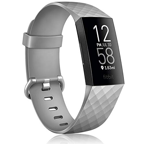 for Fitbit Charge 4/Charge 3/Charge 3 SE �o���h �x���g �����p�o���h �_�炩�� TPU �o���h �����\ ���F�I�� �X�|�[�c�o���h (Small, �O���[)