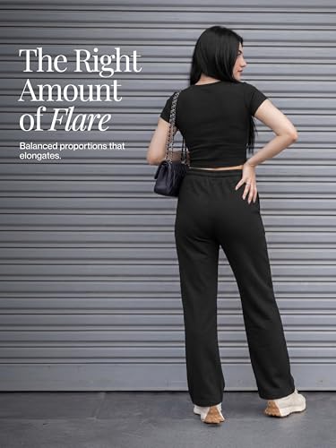Image of Fflirtygo Women's Wide Leg Pants with Pockets | Premium Cotton Lounge Wear | High Waisted Drawstring | Casual Comfortable Pajama Bottoms with Pocket