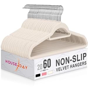 HOUSE DAY Samt-Kleiderbügel mit Krawattenstange, 60 Stück