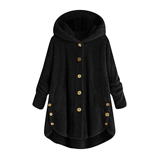 Vetement Femme Bouton Polaire Couleur Uni Chaude Confortable Regular Manteau Chic Veste Travail Pull De Noel Femme Automne Sweat À Capuche Femme Pas Cher Blouson Noir 4XL
