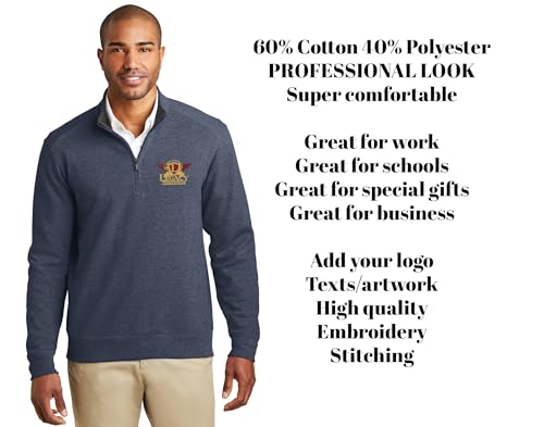 INK STITCH K807 Men Custom Embroidery Logo Texts Personalized Interlock Quarter Zip Up4
