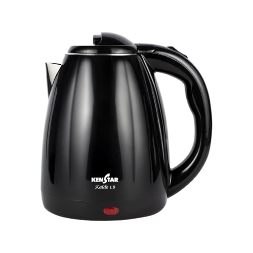 Kenstar KALDO 1.8 L Electric Kettle | 1350W | Cool-Touch Body | Concealed Heating Element | Dry Boil Protection | Black