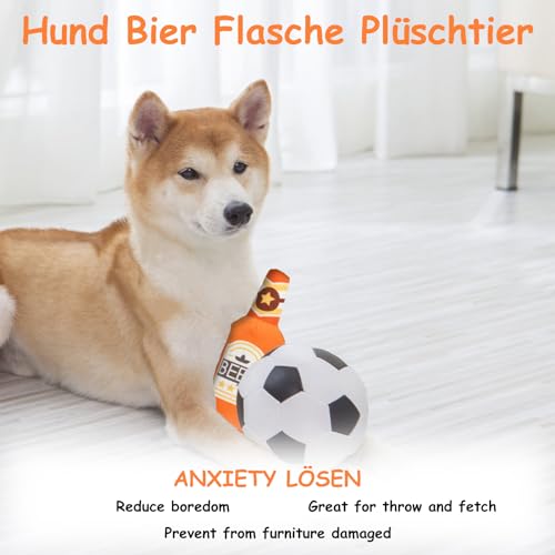 Wvu & Wvo Hundespielzeug | 2 Stück Weiche Bierflasche Plüsch Hund Spielzeug | Hund Kauen Knabberspielzeug für kleine mittelgroße große Hunde