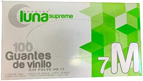 Guantes de vinilo sin polvo desechables DM Clase I 100 unidades Box Vynil Ferrucci (M)