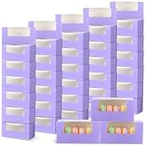 Ireer 60 Pcs 8x4x4 Inch Purple Bakery Boxes with Window Cookies Boxes Pumpkin Roll Container Donut Box Pastry Cake Packaging Safe for Cookies Loaf Muffins Breads Dessert Candies Treat