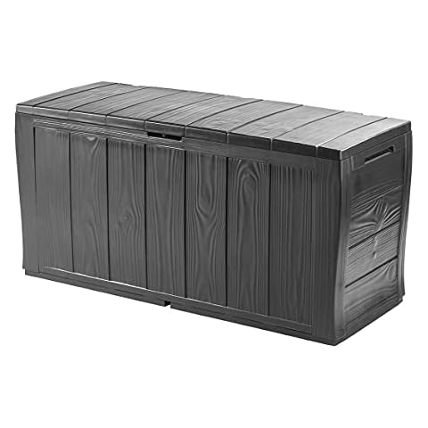 Keter Graphite Wood Effect Storage Trunk Cover