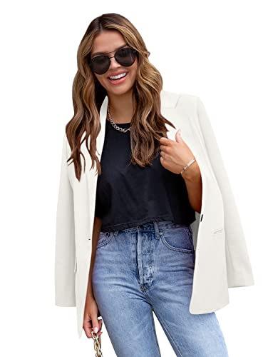 Image of CRAZY GRID Womens Casual Blazer Jacket Long Sleeve Open Front Work Office Blazer Lapel Button Jacket