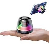 heetipuk Mini Magnetic Bluetooth Speaker, Loudspeaker with Bass Diaphragm, 5W Internal-Magnet Speaker, 7H Playtime,TWS, RGB Light, TF Card Slot, Including Magnetic Ring and Lanyard, As Phone Stand