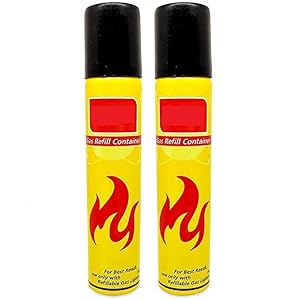 Gas Refill Bottle Portable High Pressure Flame Butane Liquefied Gas Canister 100ML Can Easy to Use Perfect Suitable for Refill Flame Lighter,Small Stove,Flame Torch, Gas Can Pack of-2