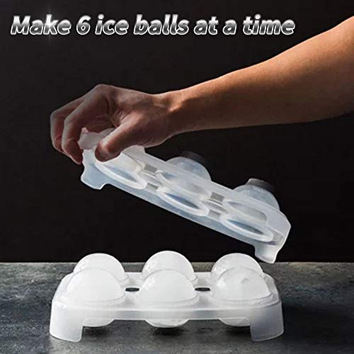 Kusarko Large Ice Cube Trays 2.4Inch, Plastic Round Ice Cube Trays For Freezer With Lid, Whiskey Ice Ball Maker Mold For Halloween,Christmas,Party (1-Piece Set) #TOP4