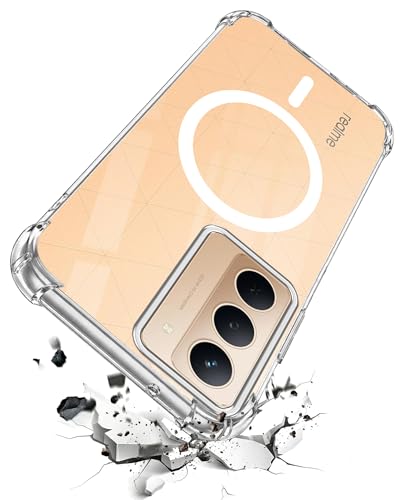 Image of Jkobi Shockproof Crystal-Clear Back Cover for Realme P3x (Magsafe Wireless Support | Drop & Camera Protection | Hard Polycarbonate)