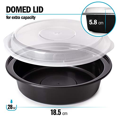 Igluu Meal Prep Round Plastic Containers - New Improved Lid - Reusable Bpa Free Food Containers With Airtight Lids - Microwavable, Freezer And Dishwasher Safe - Stackable Salad Bowls - [10 Pack, 28Oz] #TOP3