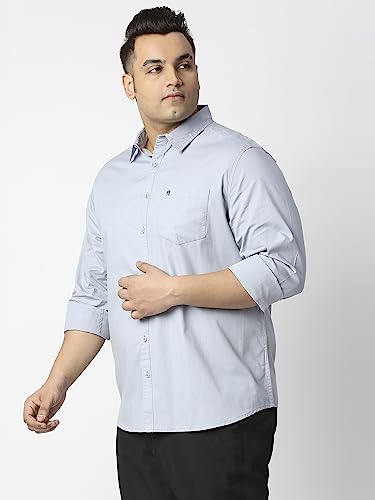 Image of Thomas Scott Men's Plus Size Cotton Casual Shirt | Regular Fit | Long Sleeves | Spread Collar | Solid | Soft & Breathable | Everyday Comfort Shirt for Men
