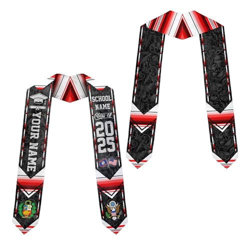 MonkeyVan Custom Peruvians Graduation Sash, Personalized Peru Graduation Stole 2025, Peruvians American Flag Graduation Sash Peru1