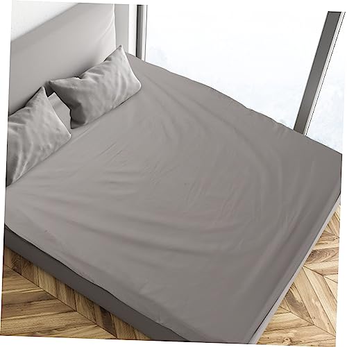 Sábana bajera de algodón para cama de hotel gris protector de colchón ajustable elástico 4