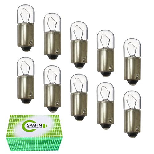 SPAHN 10 lampadine a incandescenza, 24 V, 2 W, Ba9S, 24 Volt, 2 Watt, colore argento, per cruscotto, luce di posizione, illuminazione targa ecc