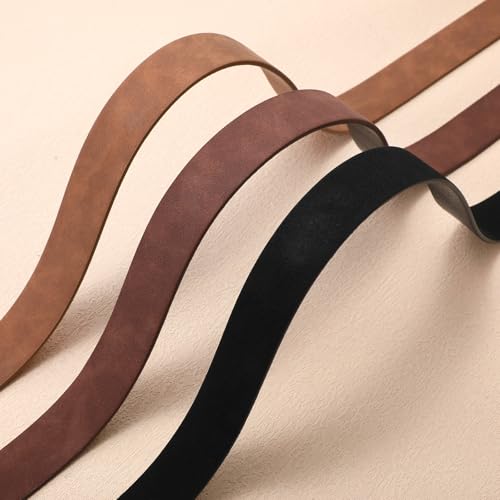 Image of VONMELLI 3 Pack Women's Belts for Jeans Pants Fashion Gold Buckle Ladies Dress Belt
