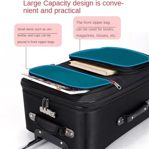 Valise à roulettes tissu Oxford amovible bagage cabine et soute sécurisé