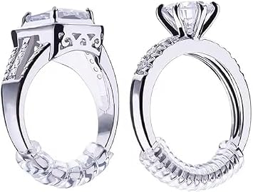 Generic Silicone Ring Size Adjuster Kit for Loose Rings, 4 Sizes for Different Band Widths 12 Pack for Women and Men Unisex Ring Tightener for All Types of Mens & Womens Rings, Clear