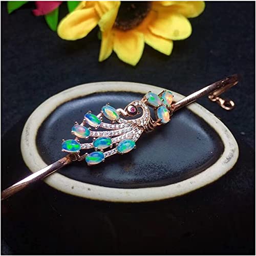 Opal bracelet argent 925 jonc rigide pour femme