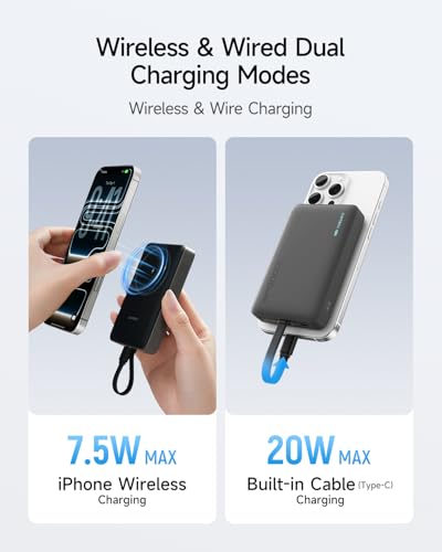 CUKTECH 10000mAh Magnetic Power Bank with Built-in USB-C Cable - image 2