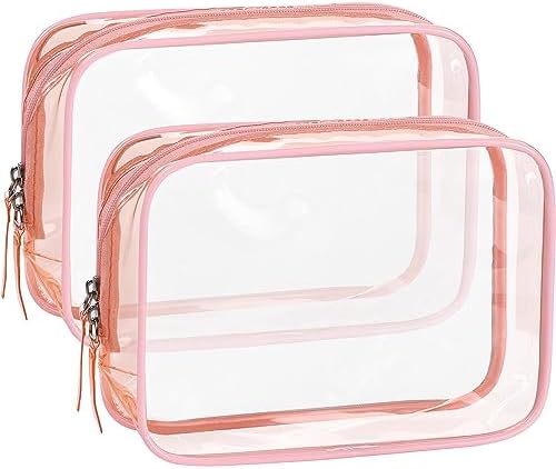 WantGor Clear Makeup Pouch 2 Pack TSA Approved
