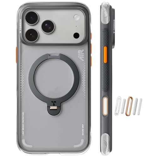 Image of TORRAS Ostand Q3 Air Original for iPhone 17 Pro Max Case, 360 Magnetic Stand, MagSafe Compatible, Mil-Grade Drop Tested, Camera Control Button, Shockproof for 17 Pro Max Cover, Shadow Black